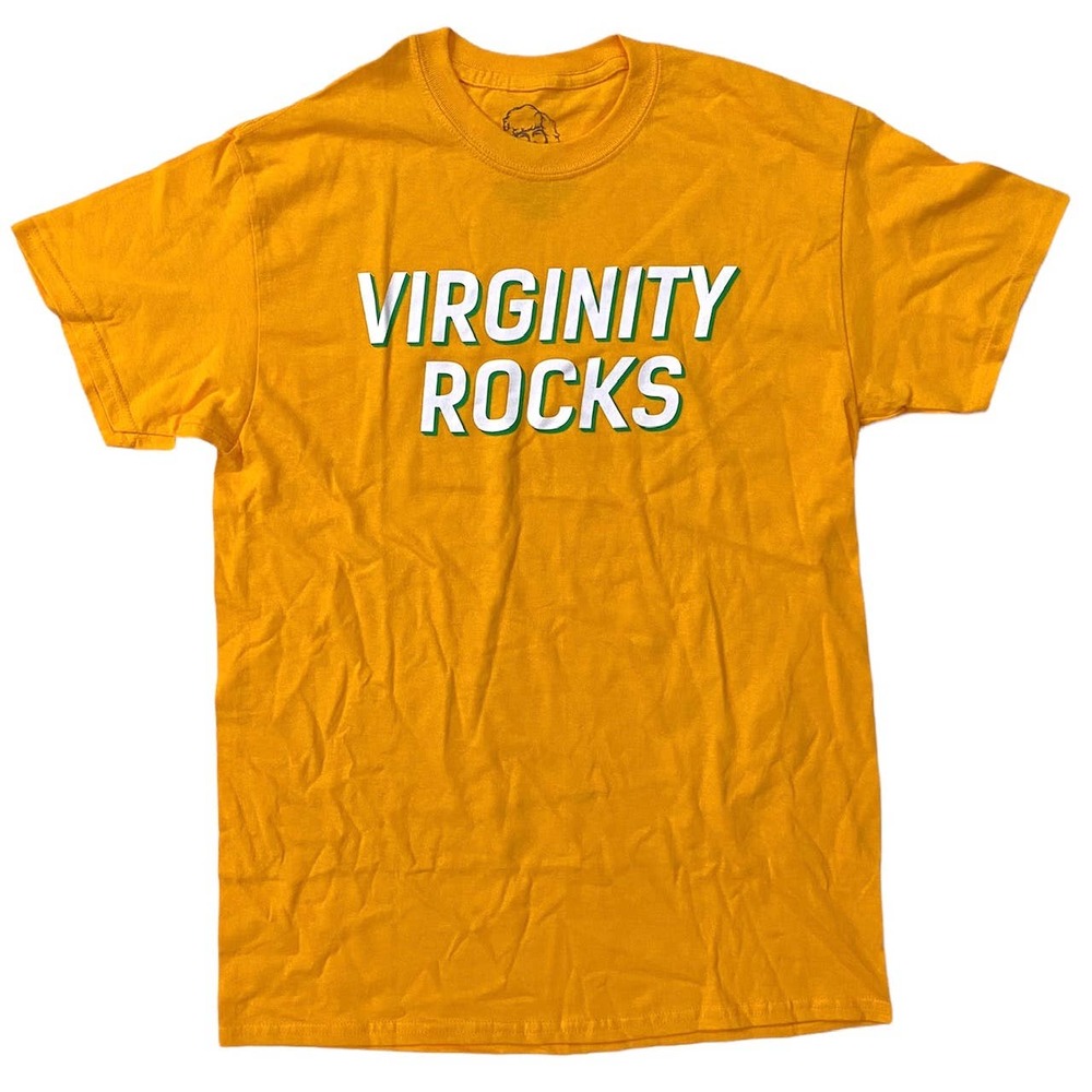 Danny Duncan Men's Virginity Rocks Graphic Tee T-Shirt - Yellow